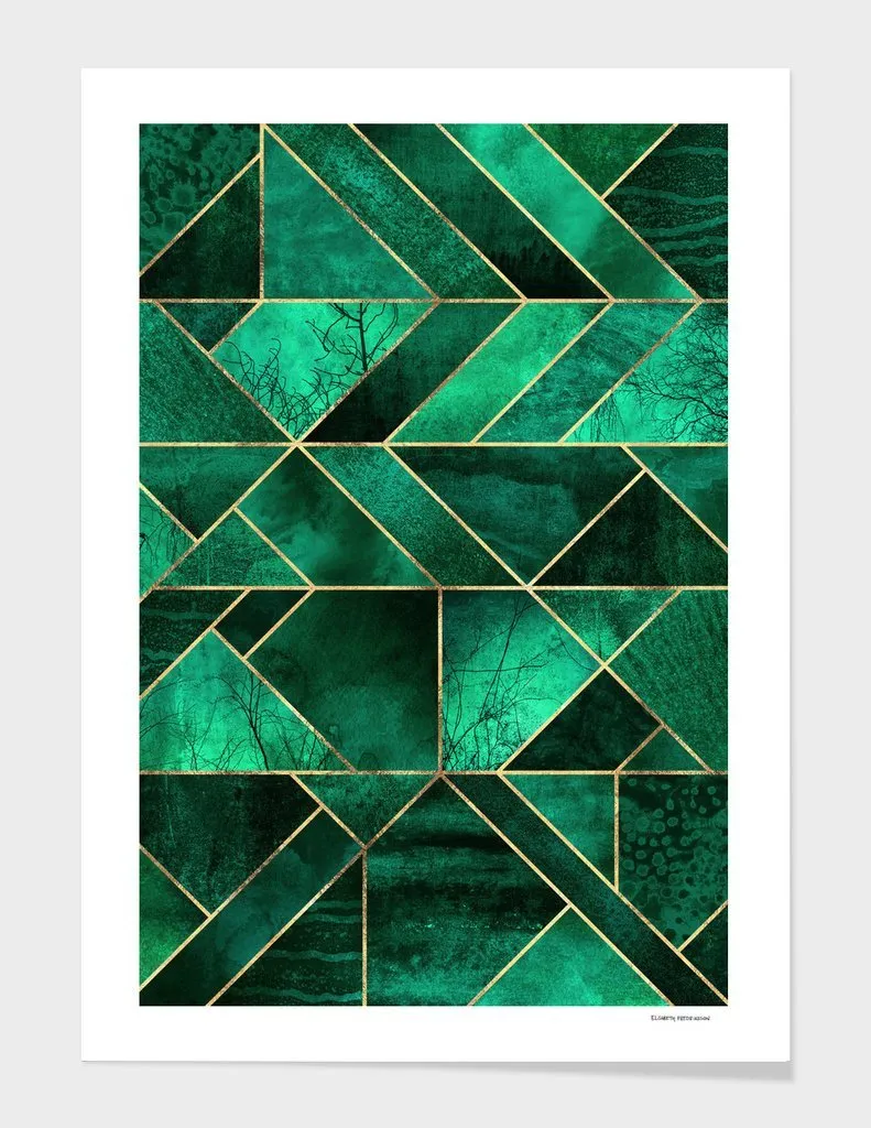 Abstract Nature - Emerald Green Legging