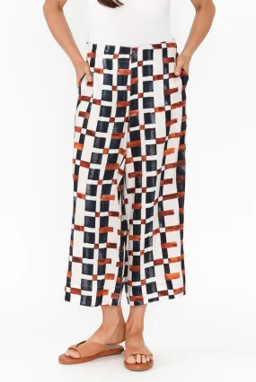 Adina Brown Geo Linen Pants