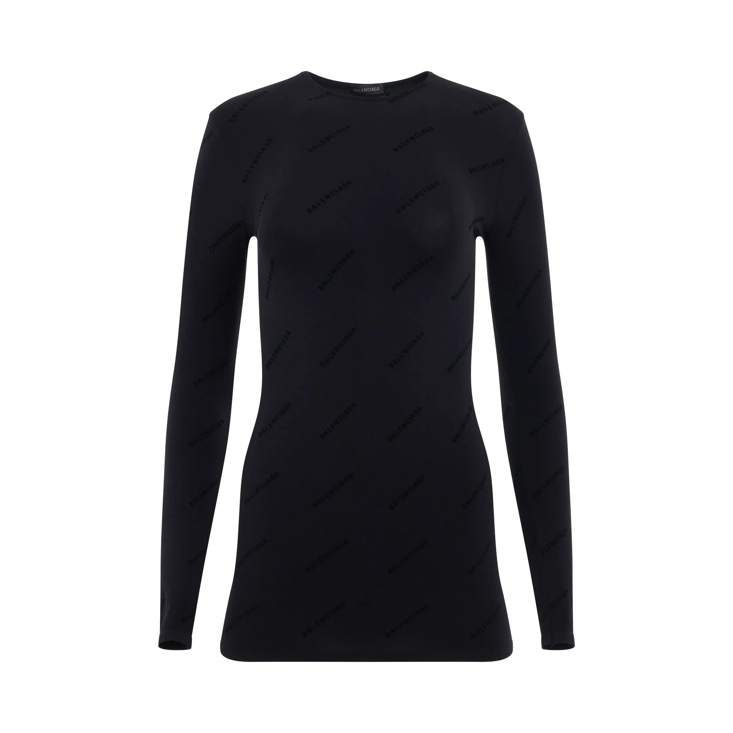 All Over Logo Flock Top in Black