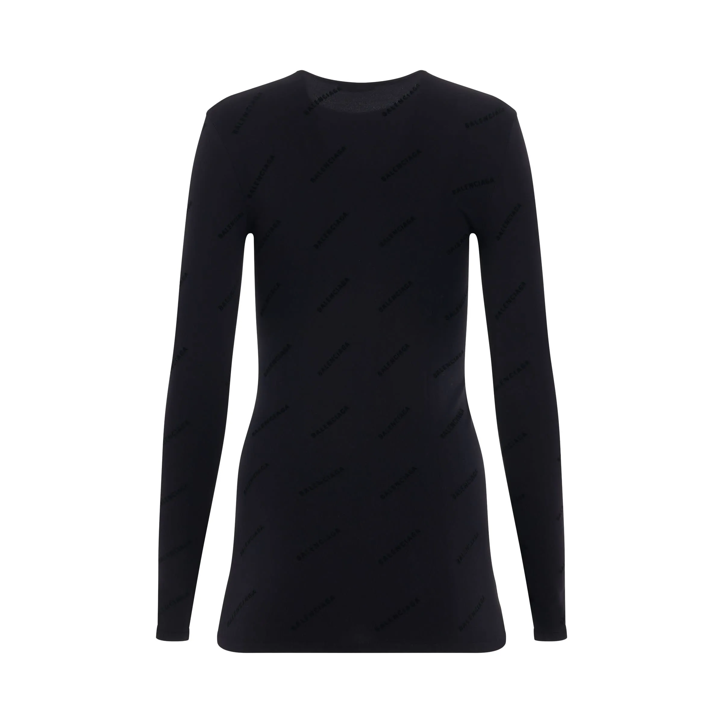 All Over Logo Flock Top in Black