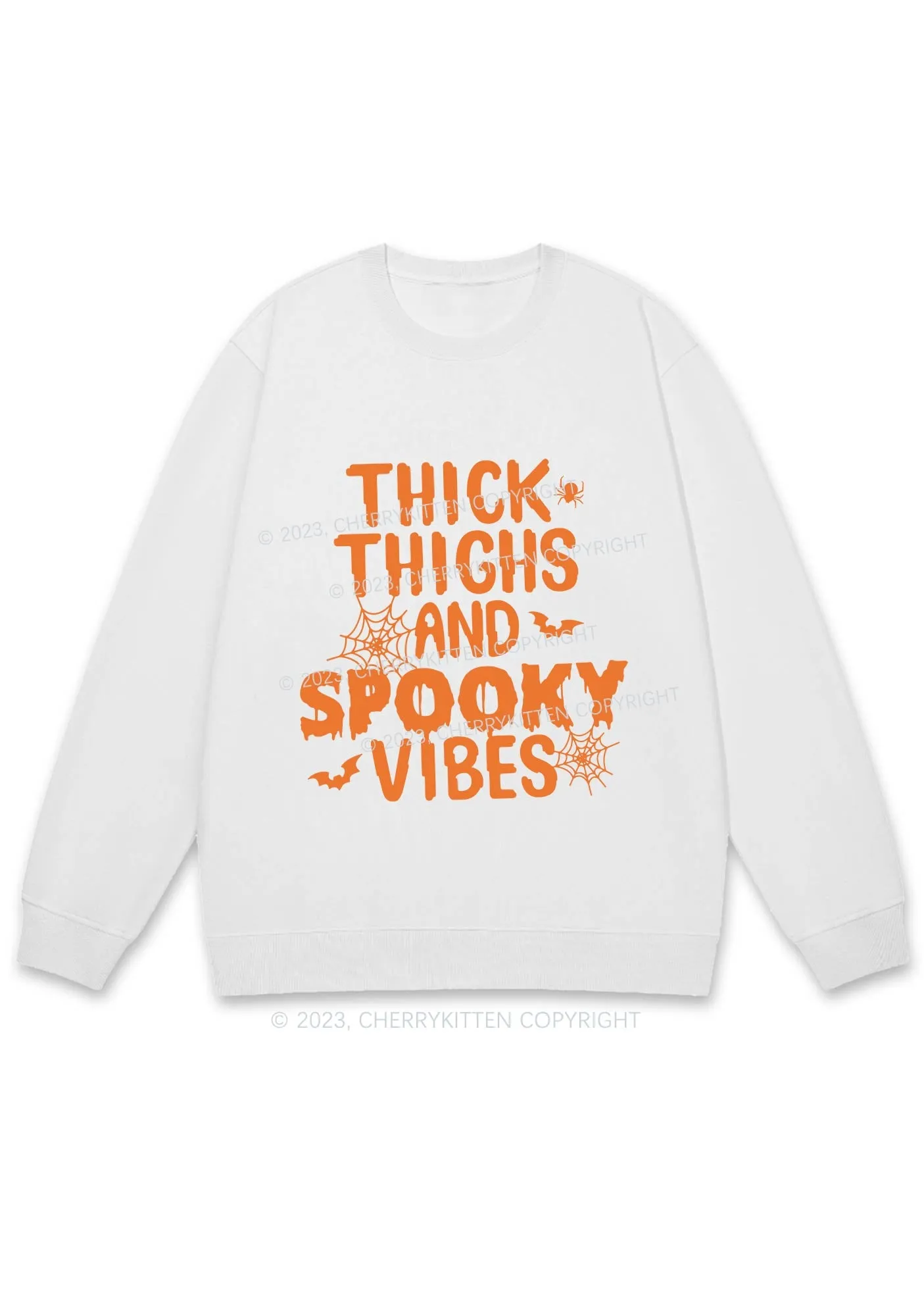 Bat Spider Spooky Vibes Halloween Y2K Sweatshirt Cherrykitten