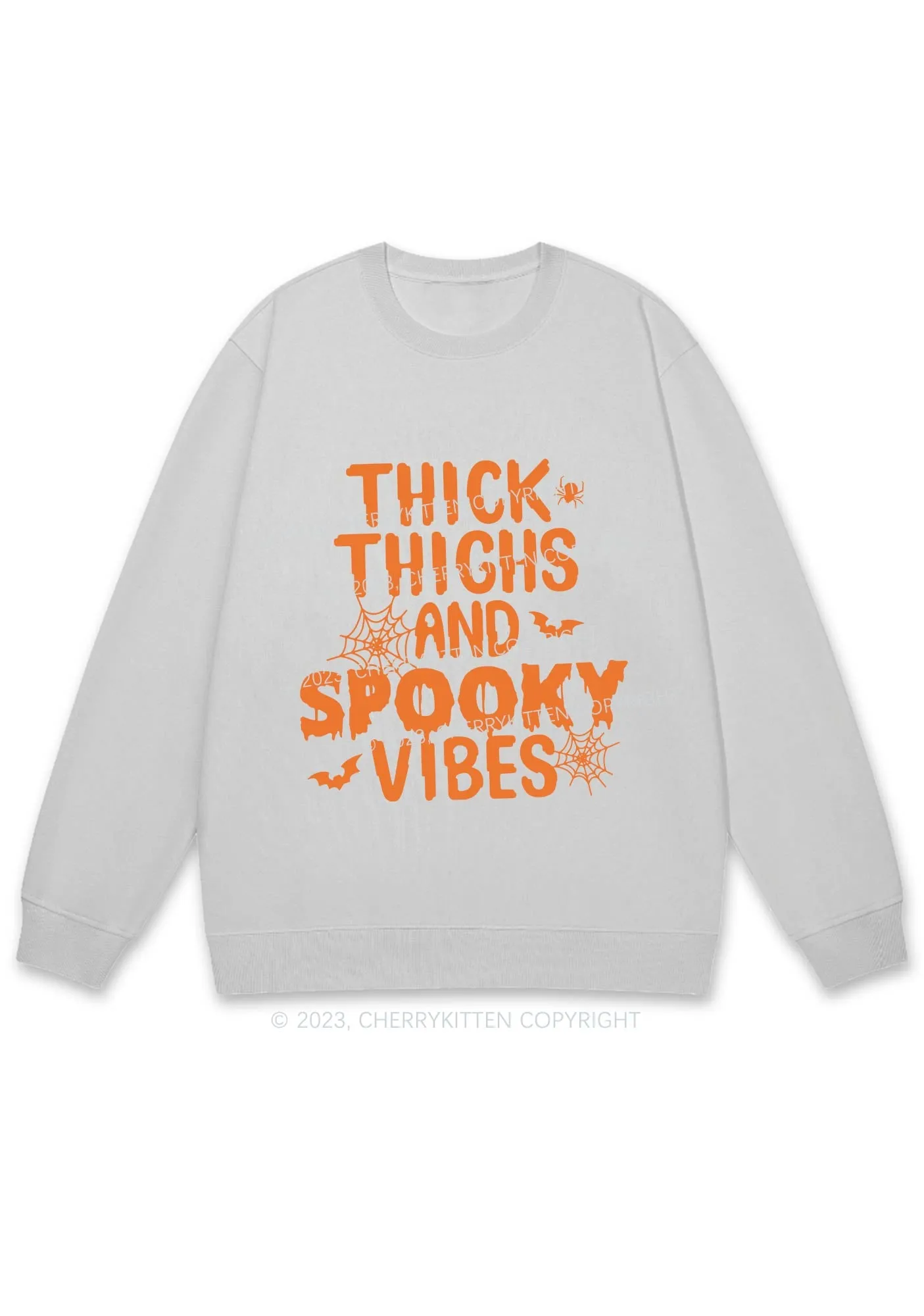 Bat Spider Spooky Vibes Halloween Y2K Sweatshirt Cherrykitten