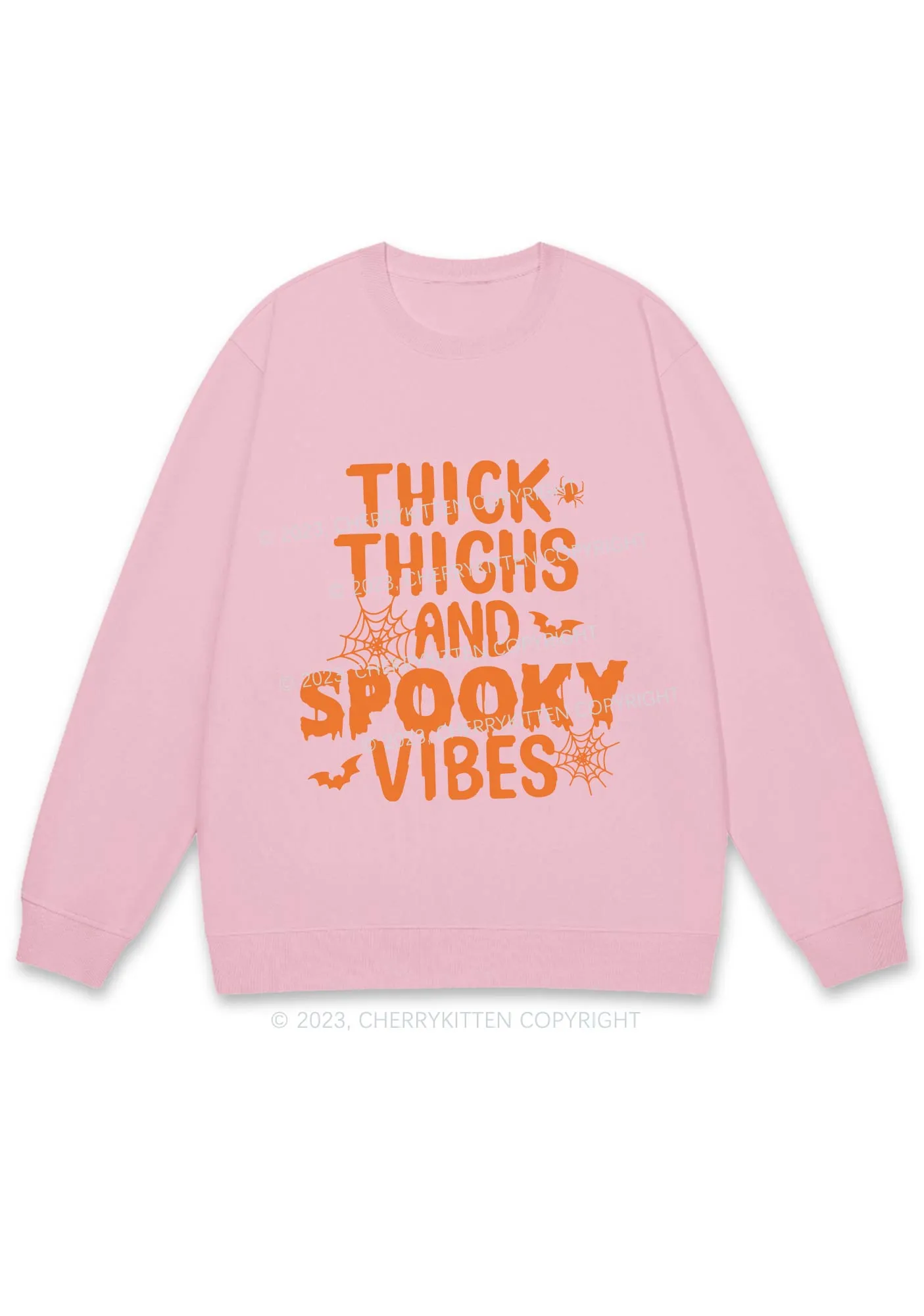 Bat Spider Spooky Vibes Halloween Y2K Sweatshirt Cherrykitten