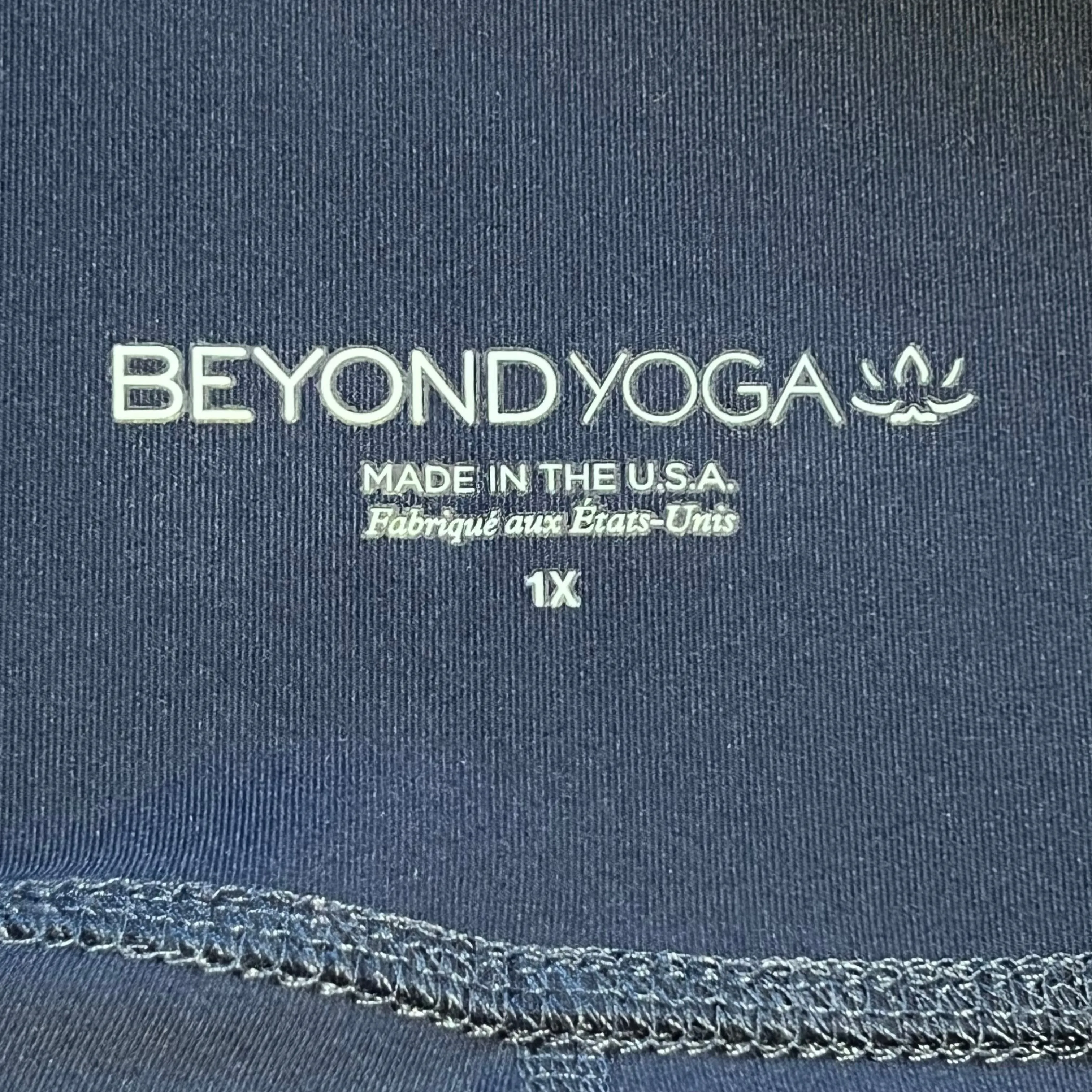 Beyond Yoga Navy Blue Smoky Faux Leather Soft Shine Leggings