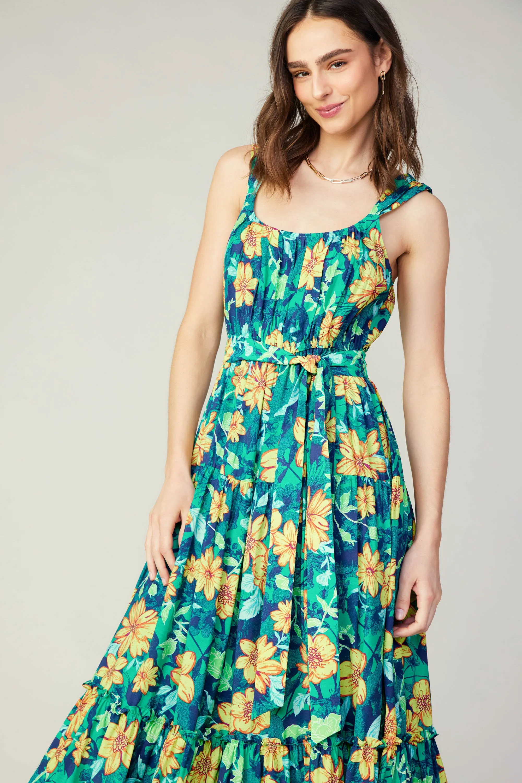 Botanical Tiered Ruffle Dress