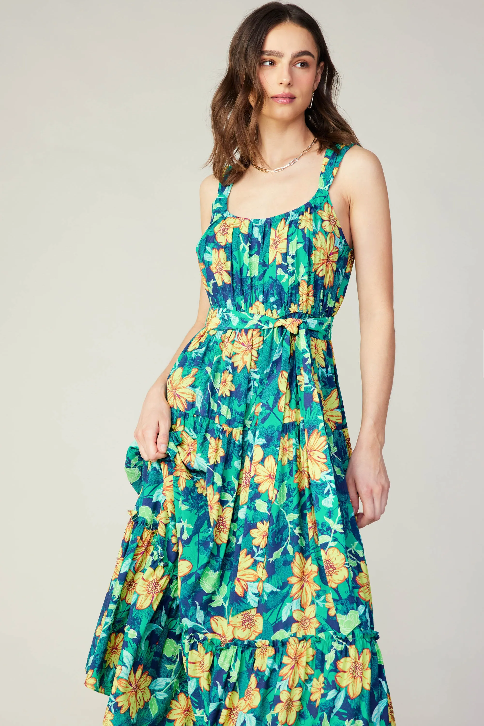 Botanical Tiered Ruffle Dress
