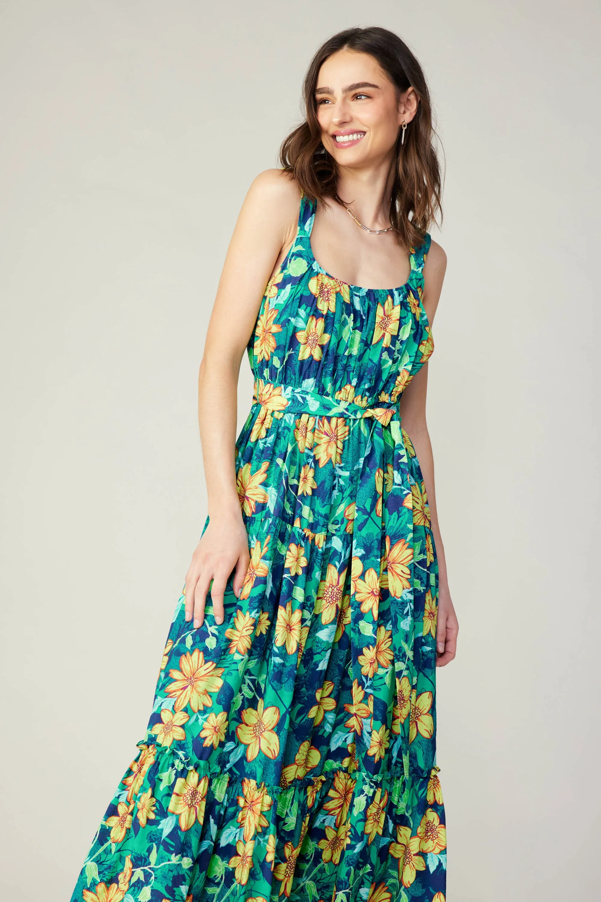 Botanical Tiered Ruffle Dress