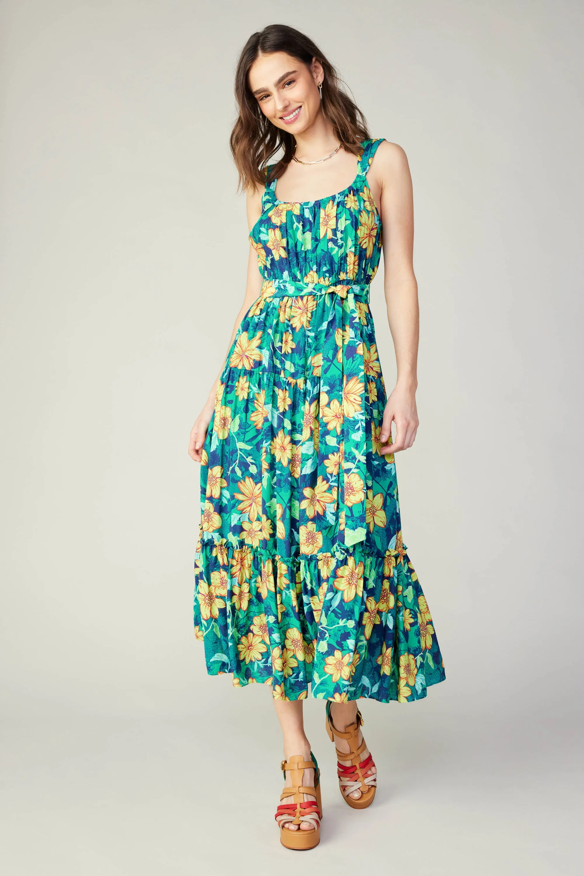 Botanical Tiered Ruffle Dress