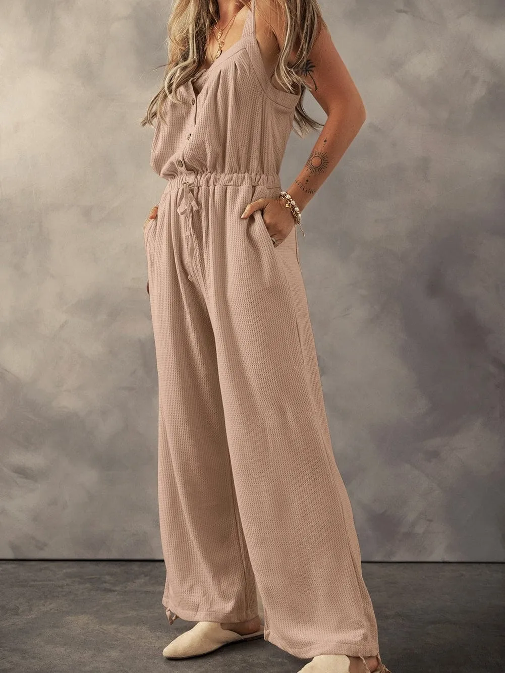 Button-Front Jumpsuit