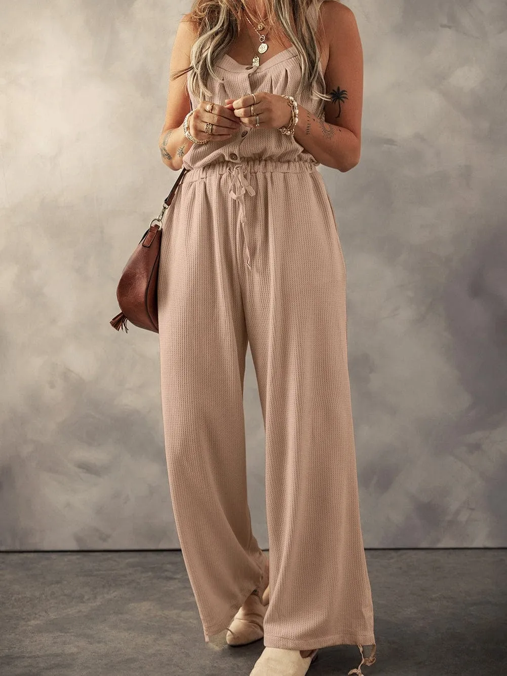 Button-Front Jumpsuit
