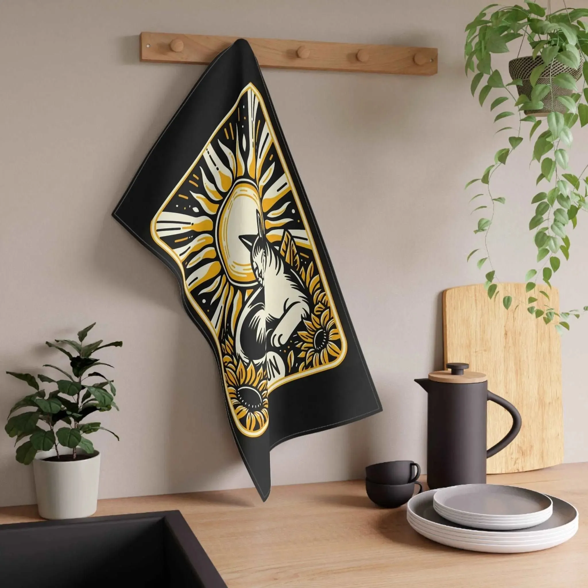 Cat Sun Tarot Graphic - Kitchen Towel