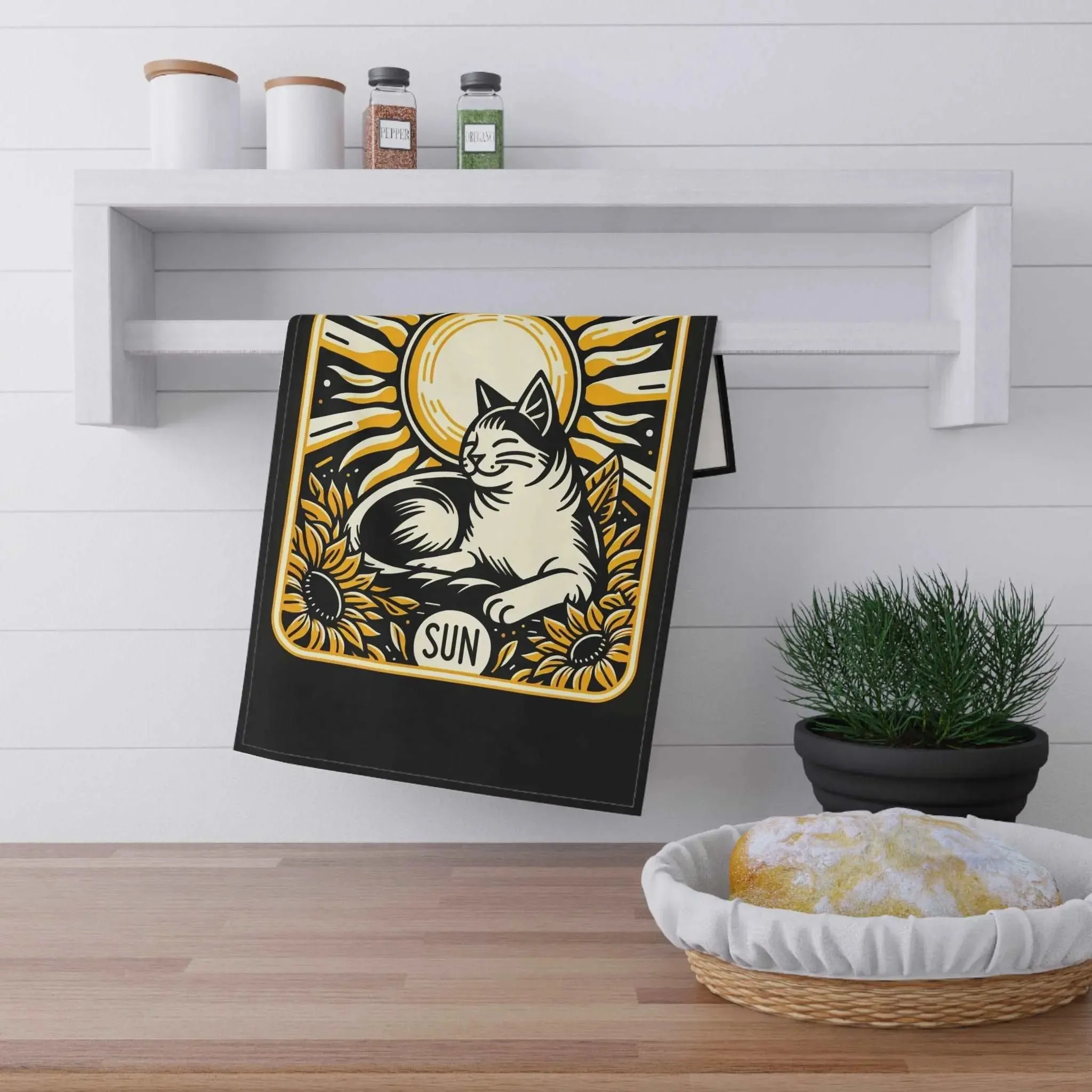 Cat Sun Tarot Graphic - Kitchen Towel
