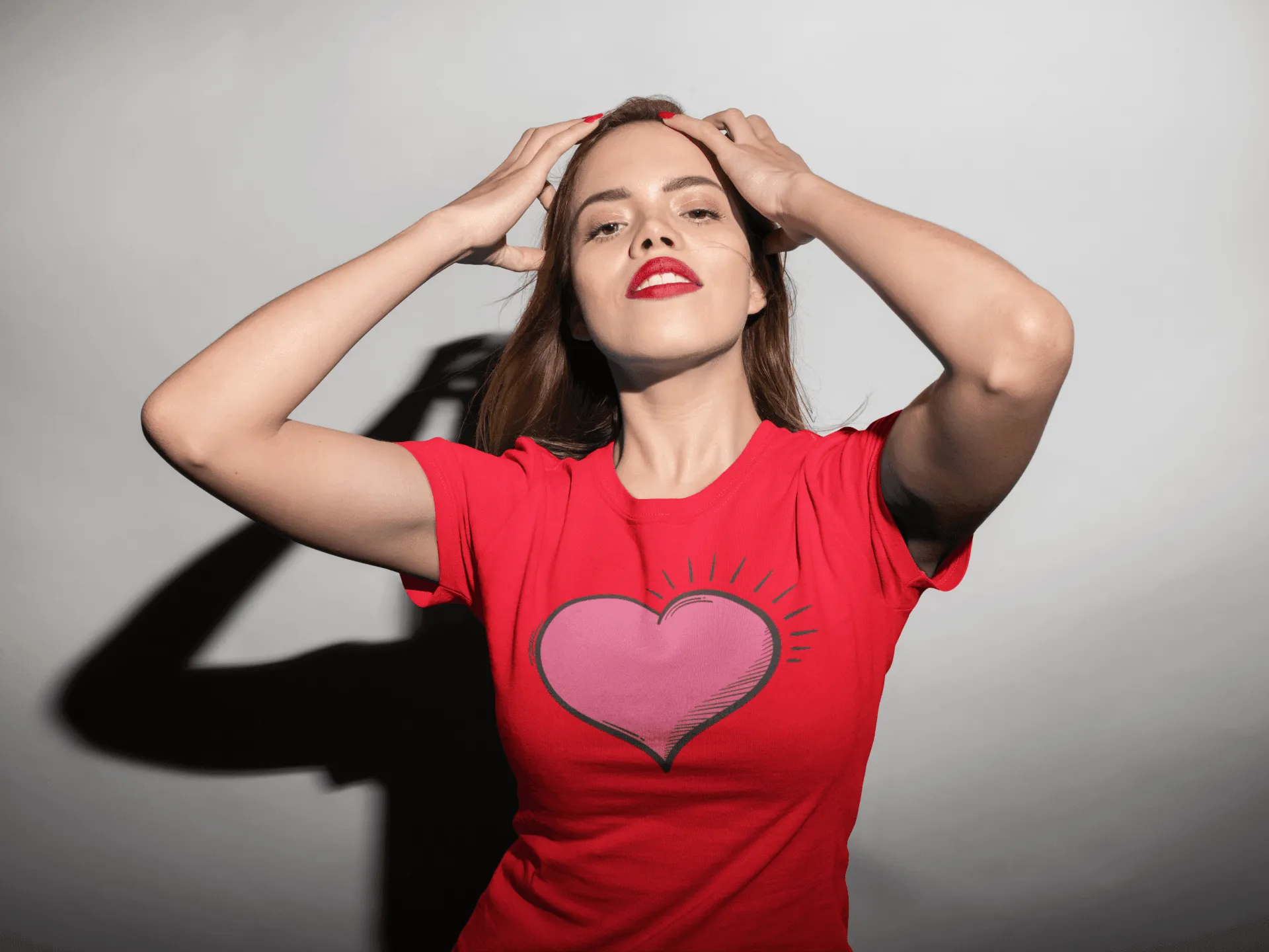 Charming Pink Heart Emoji Tee