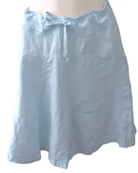 Cool Winter Ice Blue Linen Skirt