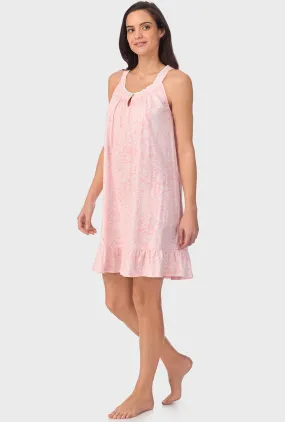 Coral Pink Paisley Sleeveless Chemise
