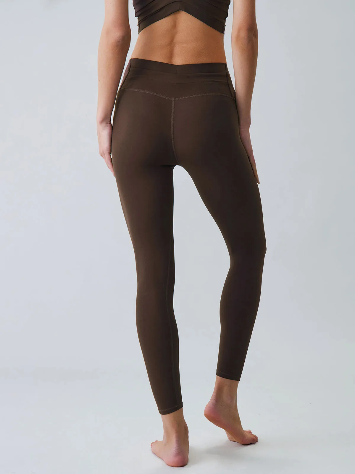 Dark Coffee Natural Waisted Leggings 23”