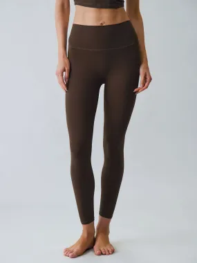 Dark Coffee Natural Waisted Leggings 23”