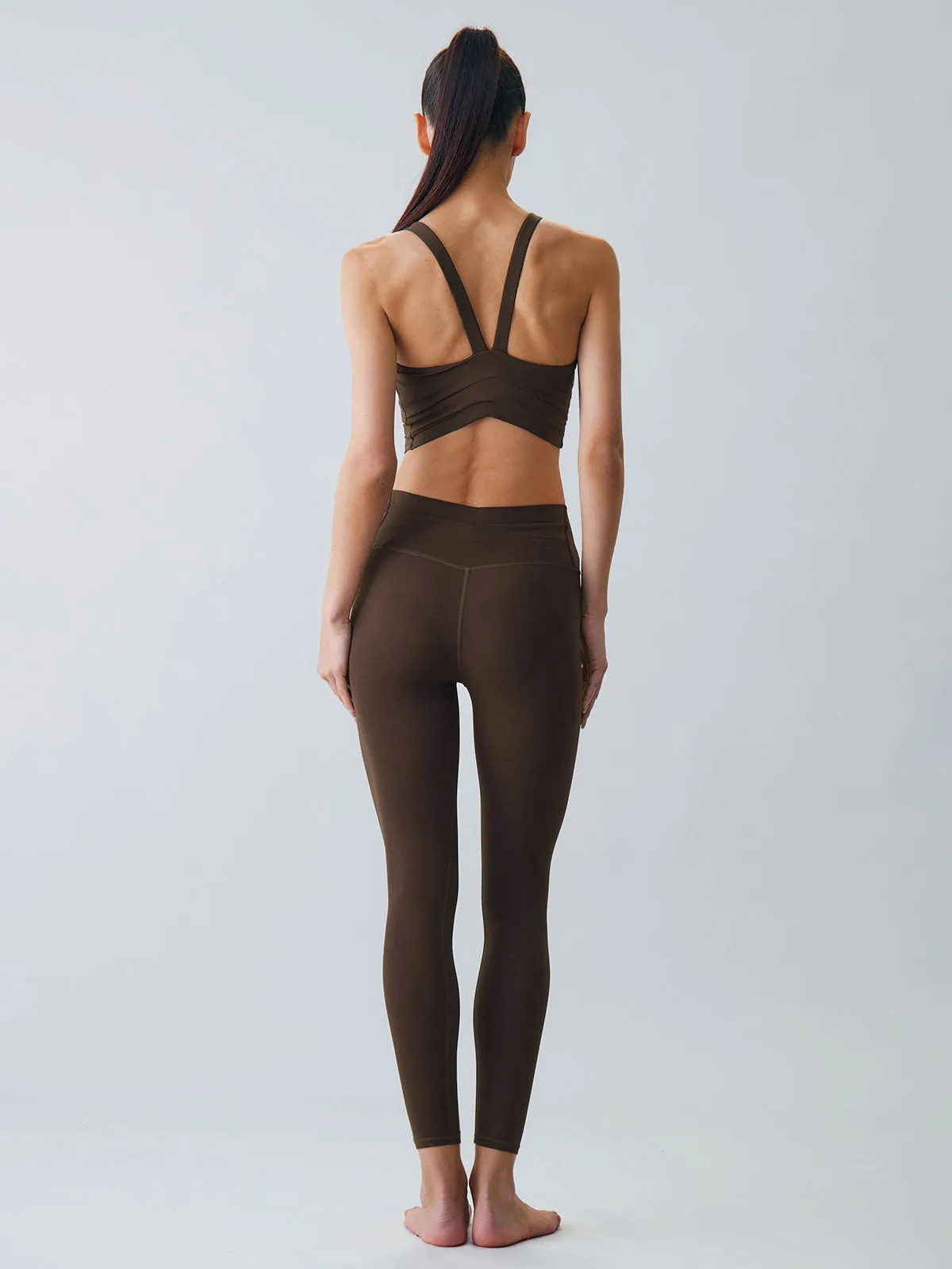 Dark Coffee Natural Waisted Leggings 23”