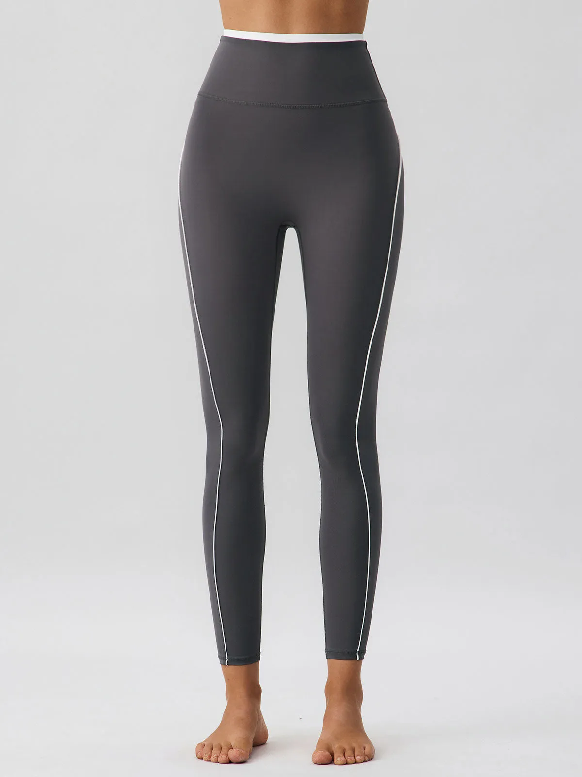 Dark Grey Contrast Leggings 25”