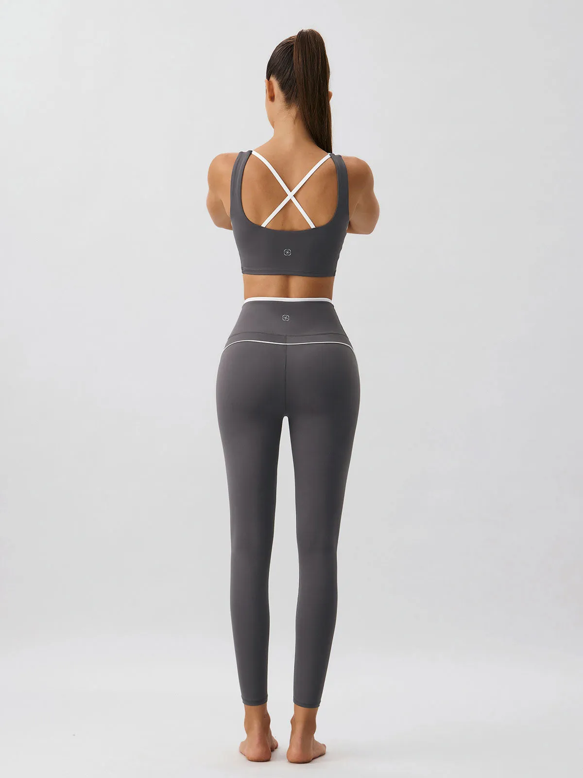 Dark Grey Contrast Leggings 25”