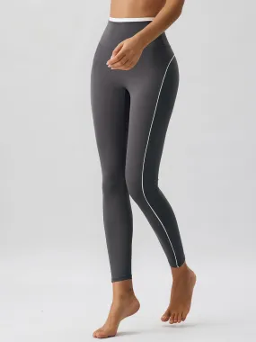 Dark Grey Contrast Leggings 25”