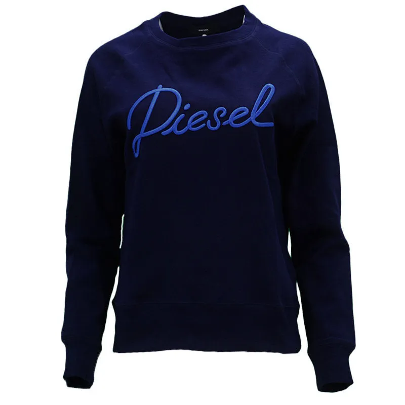 DIESEL F GERTRUDE Womens Sweatshirts Crew Neck Ribbed Casual Pullover Jumper Top