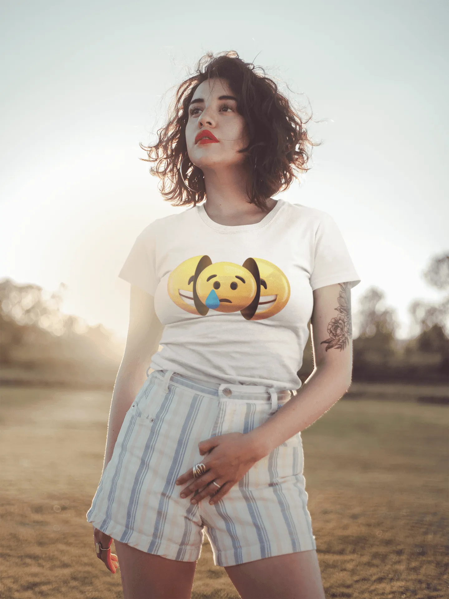 Dual Emotion Emoji - Happy Sad Tee