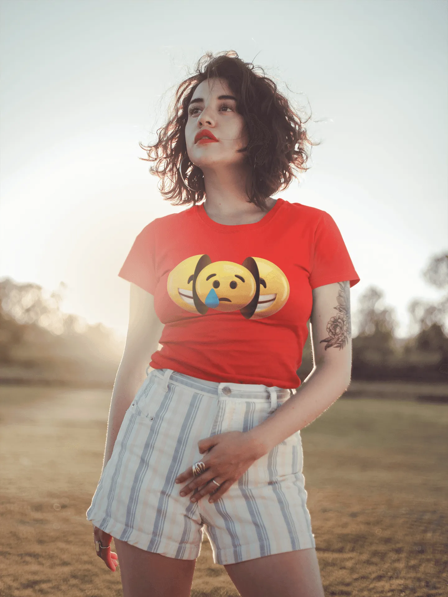 Dual Emotion Emoji - Happy Sad Tee