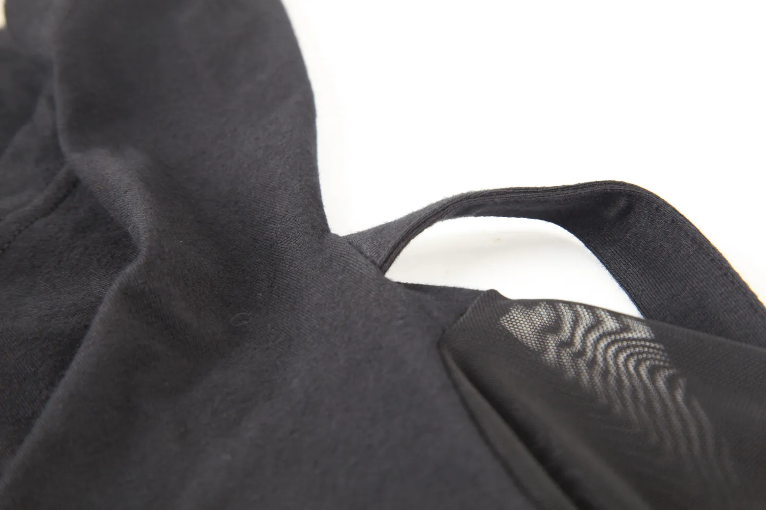 Edgy Black Hooded Top with Mesh Sleeves for Women
