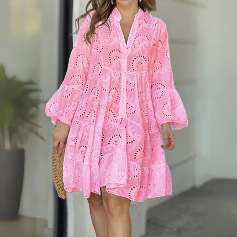 Embroidered Flowy Dress