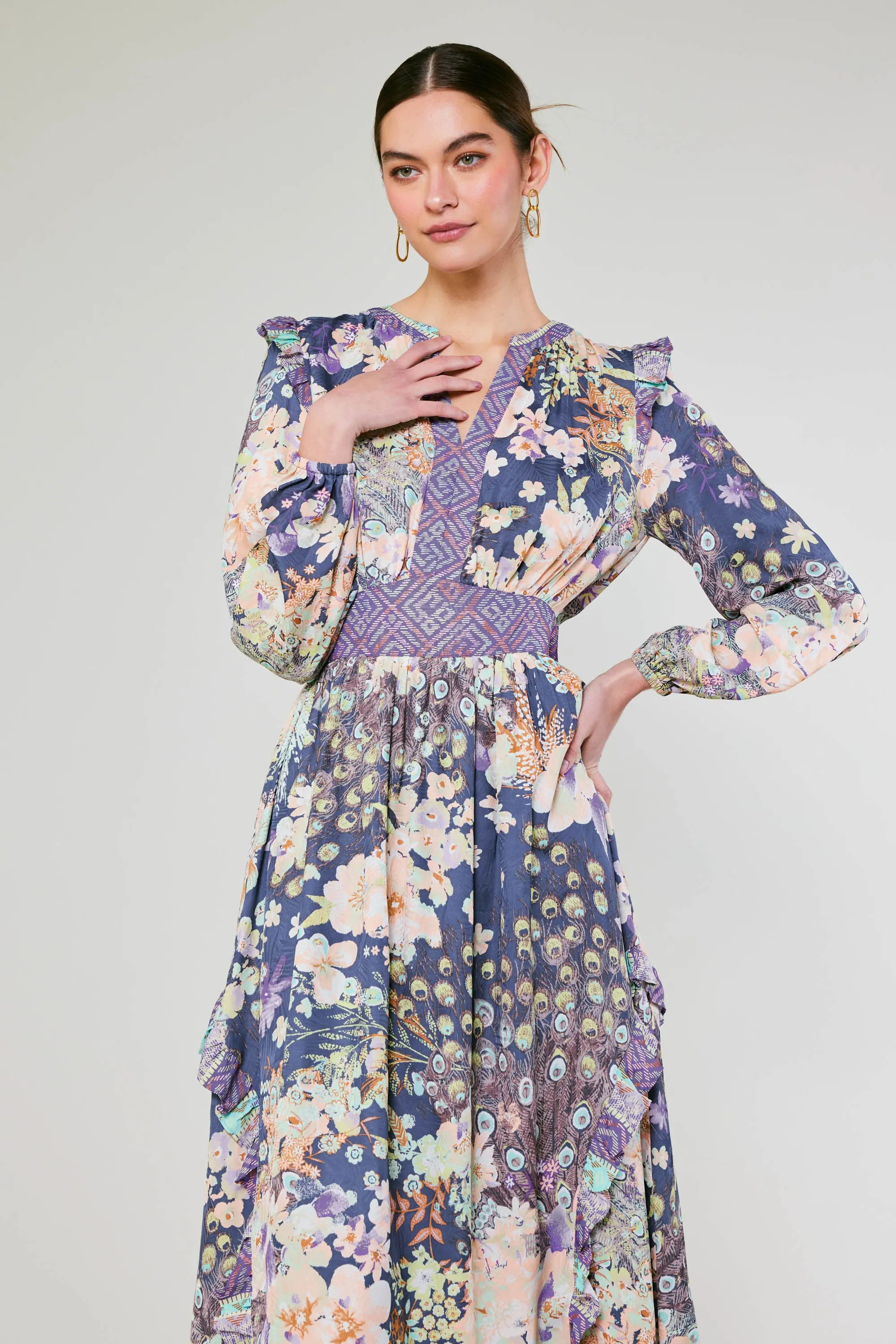Emmaline Peacock Floral Dress