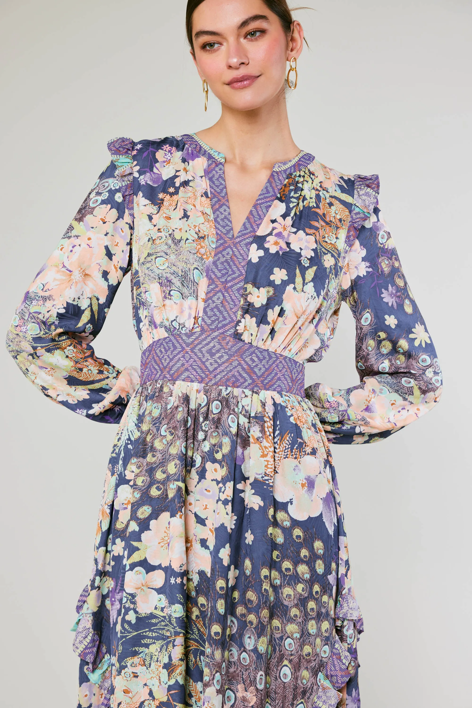 Emmaline Peacock Floral Dress