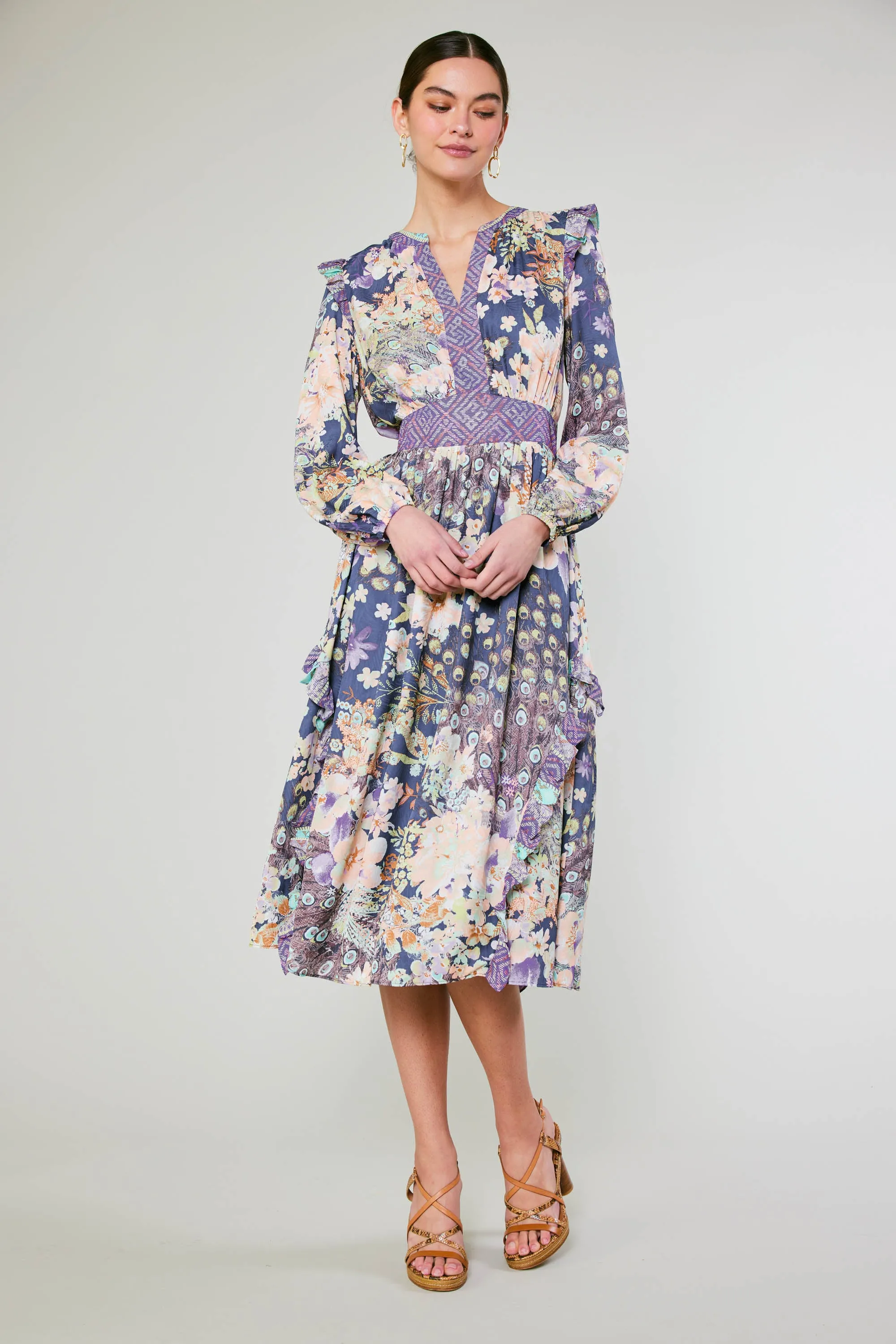 Emmaline Peacock Floral Dress
