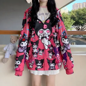 Evil Bunny Zip Up Hoodie