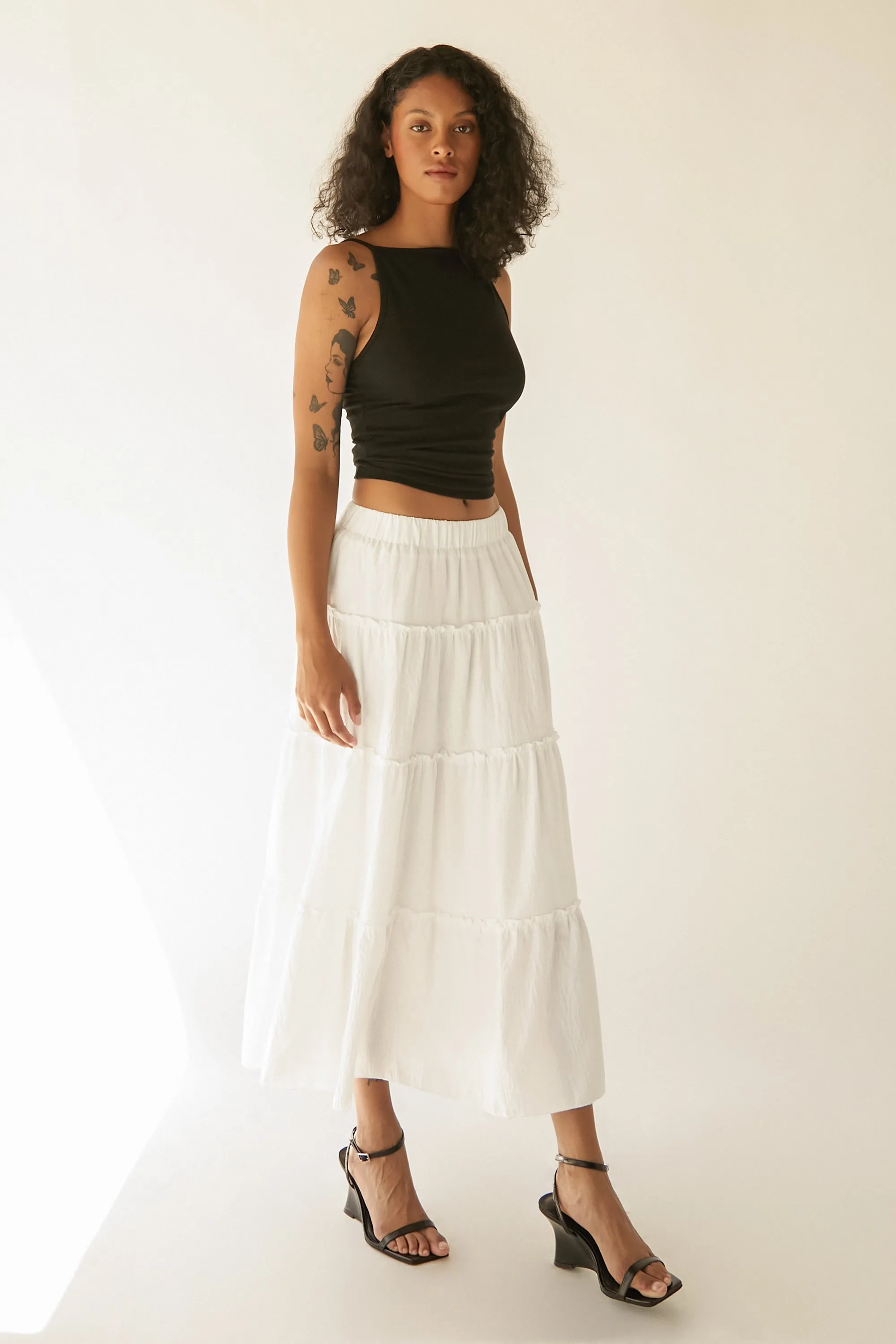 FOUR TIERED MAXI SKIRT