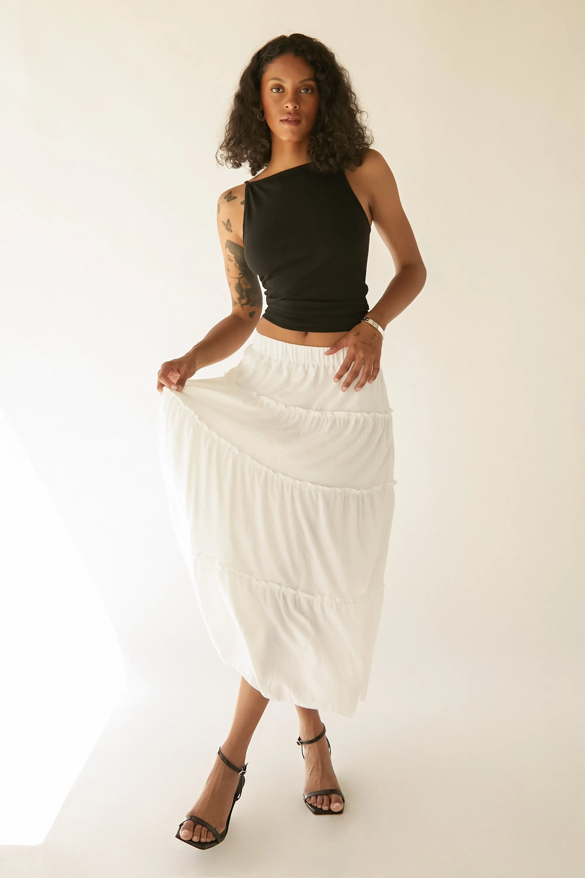 FOUR TIERED MAXI SKIRT