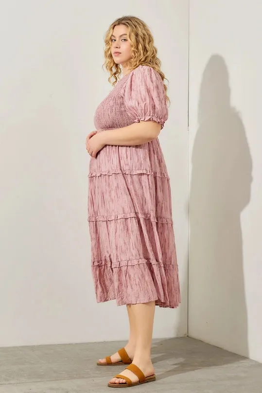 Gianna Tiered Midi Dress - Plus Size