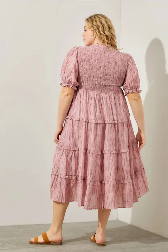 Gianna Tiered Midi Dress - Plus Size
