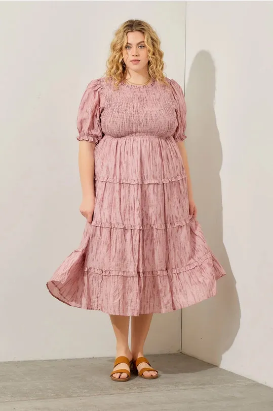 Gianna Tiered Midi Dress - Plus Size