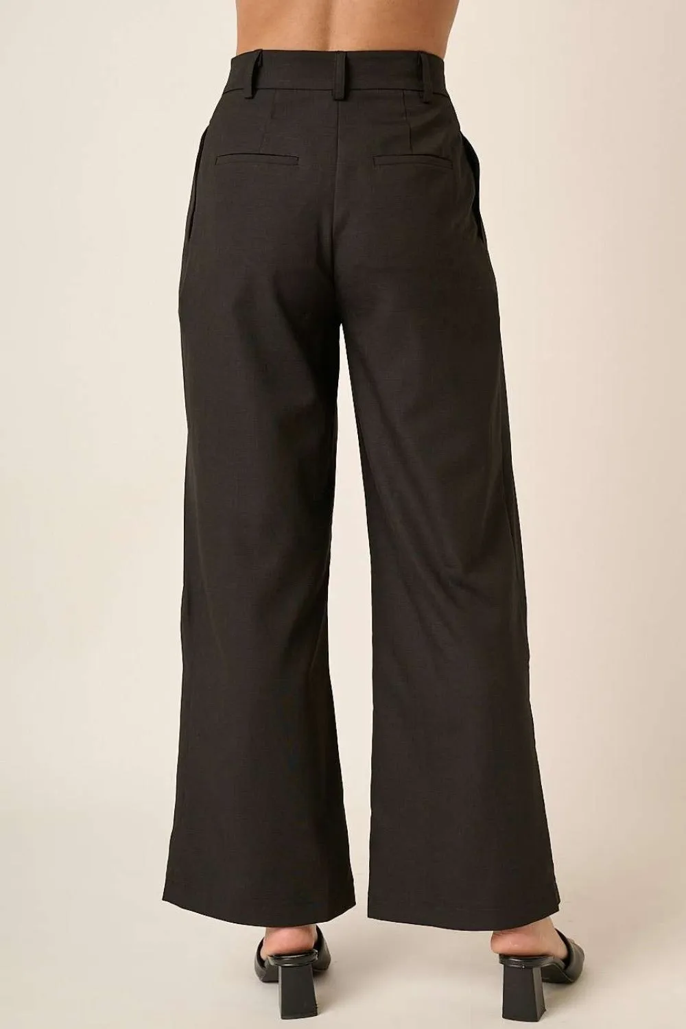 Hazel Blues® |  Mittoshop Deep Pleated High Waisted Wide Leg Pants