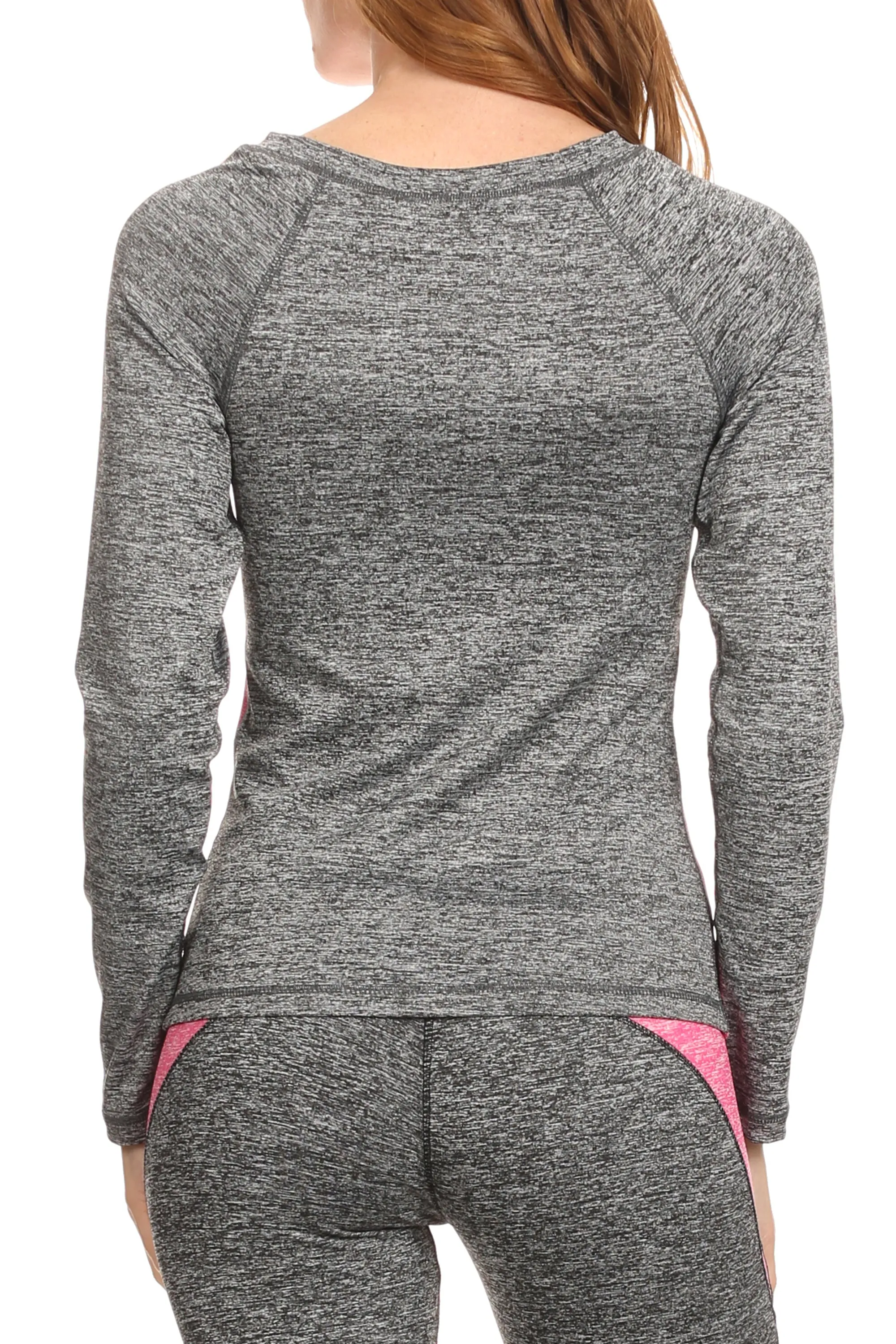 Heathered Colorblock Active Long Sleeve Top
