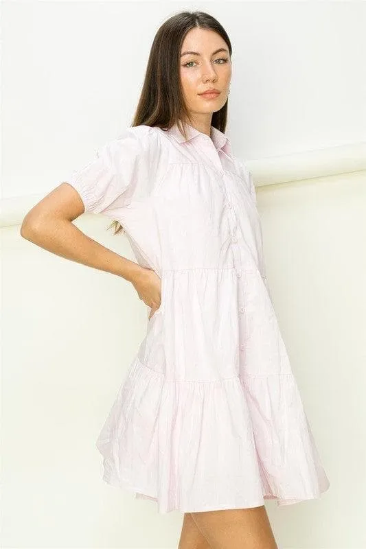 HYFVE Not Your Girl Tiered Button-Up Mini Dress,  2 Colors