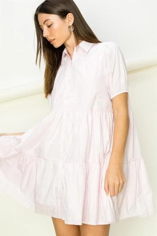 HYFVE Not Your Girl Tiered Button-Up Mini Dress,  2 Colors