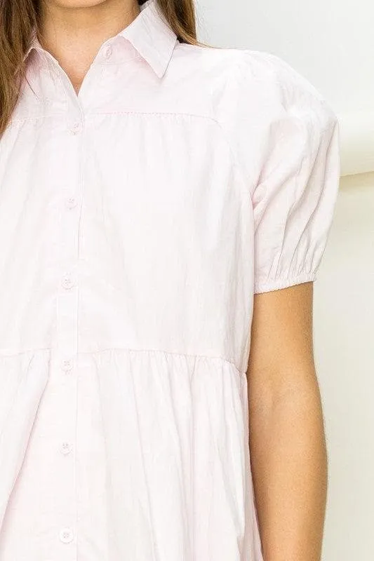 HYFVE Not Your Girl Tiered Button-Up Mini Dress,  2 Colors