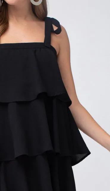 Just Give Me A Reason - Black Tiered Dress