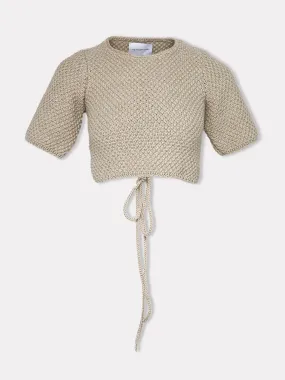 Lake galvė natural linen top