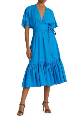 Lauren Ralph Lauren Tiered Linen Midi Wrap Dress