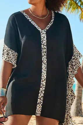 Leopard Print  Feminine Ruffle Beachwear