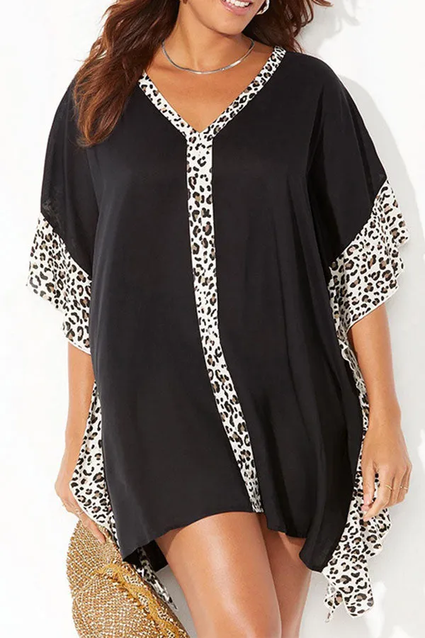 Leopard Print  Feminine Ruffle Beachwear