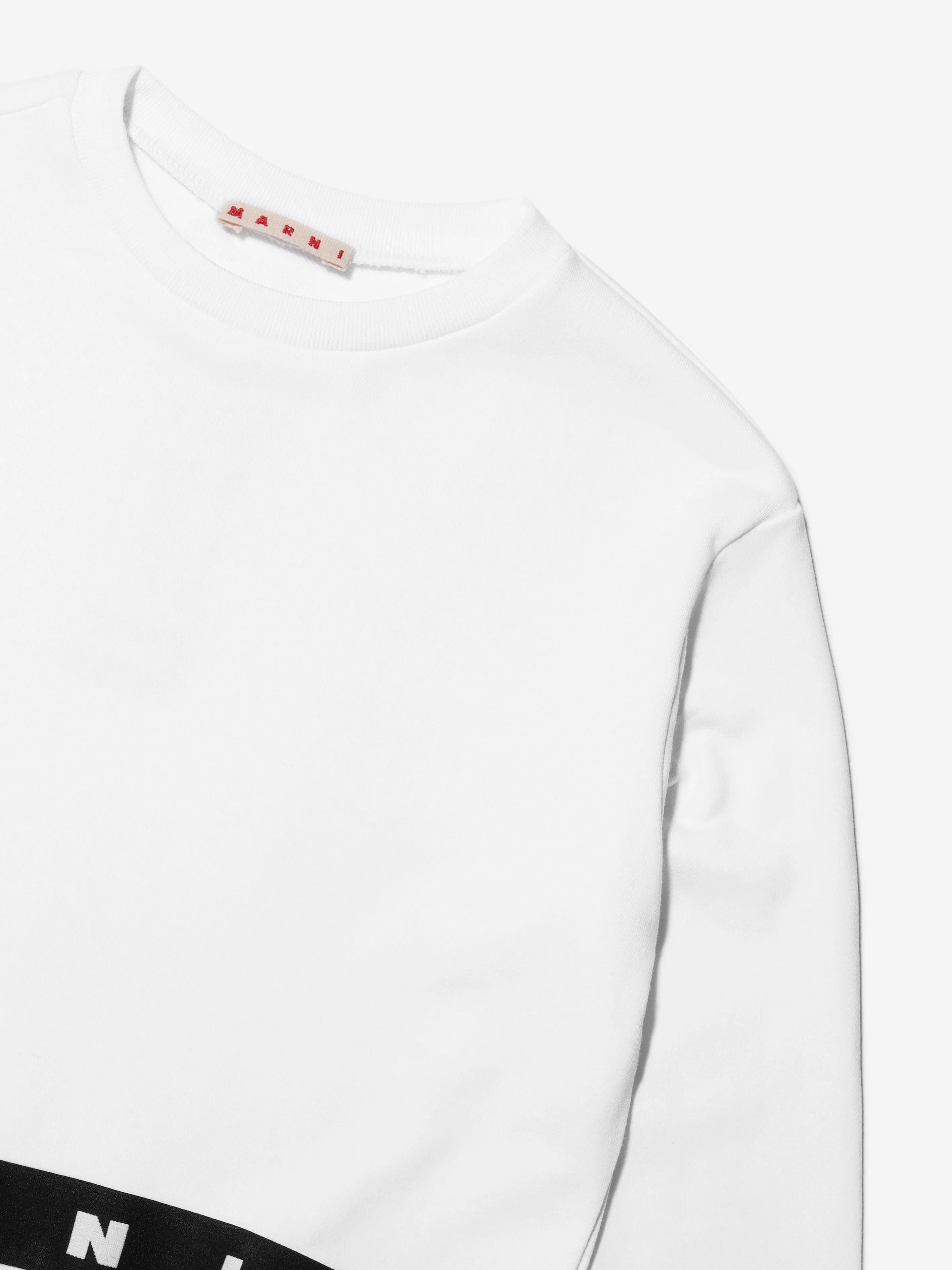 MARNI Girls Logo Band Sweatshirt in White